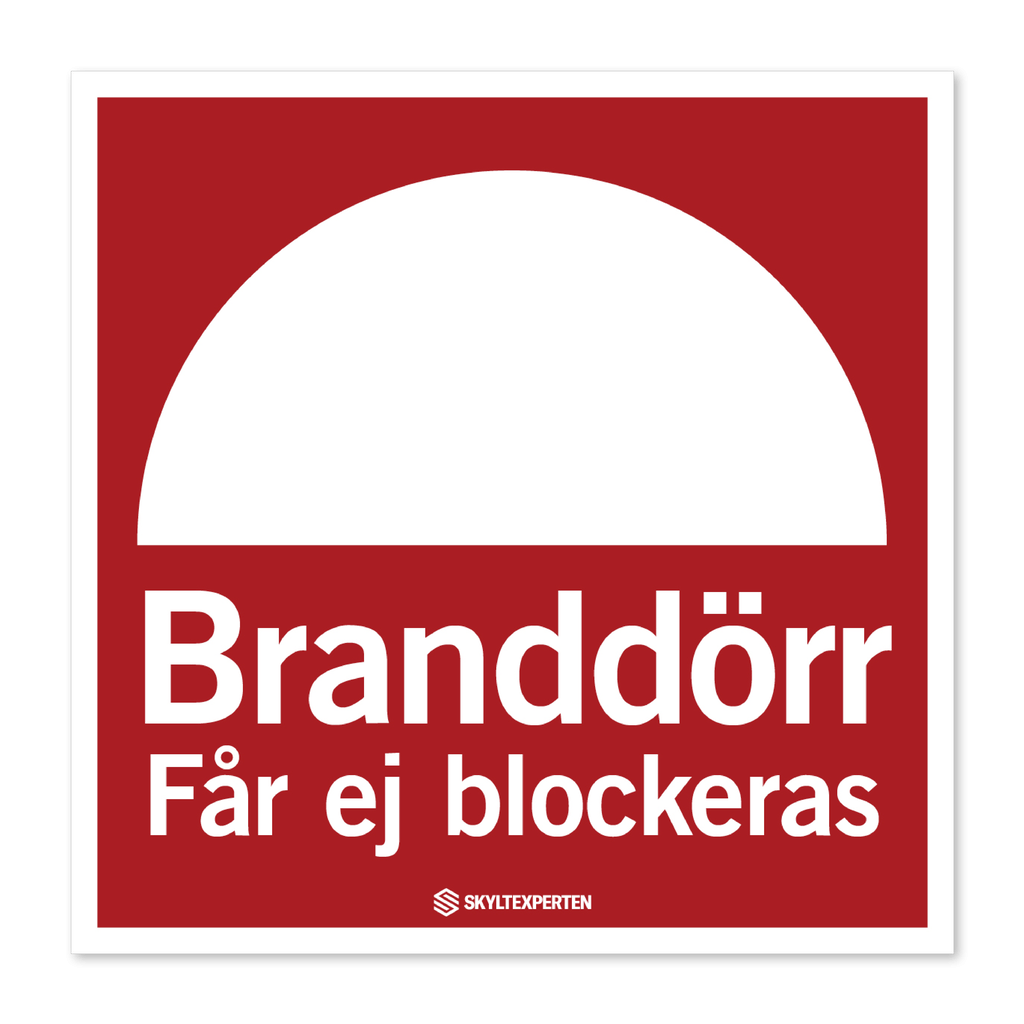 Branddörr Får ej blockeras