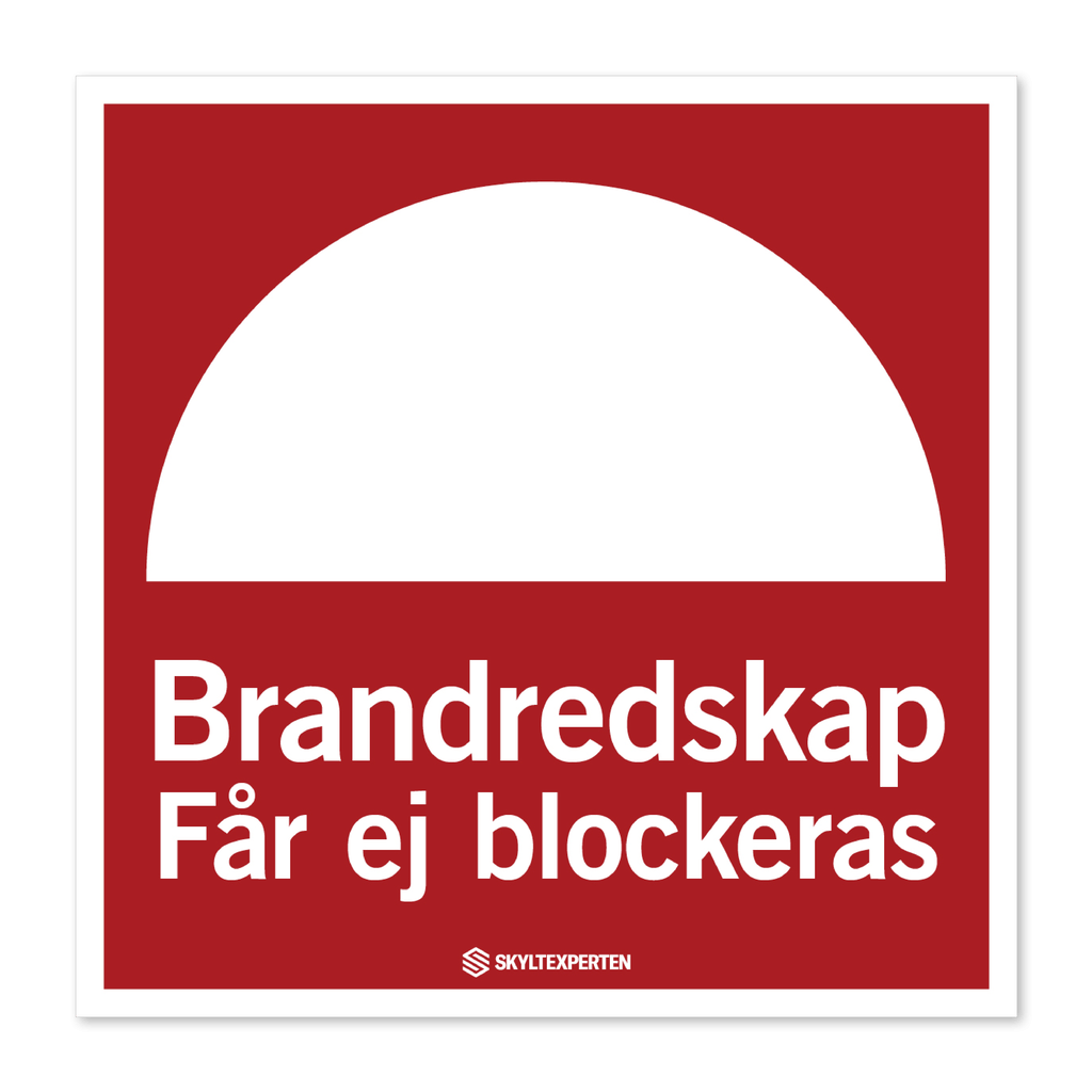 Brandredskap Får ej blockeras