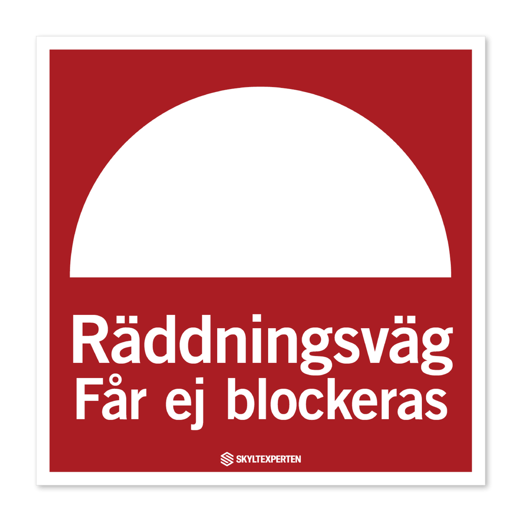 Räddningsväg Får ej blockeras