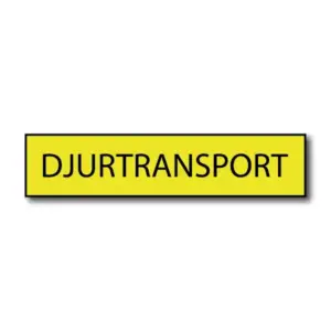 Magnetskylt med texten djurtransport