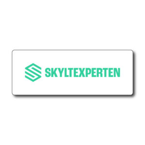 Namnskylt med tryckt logotyp